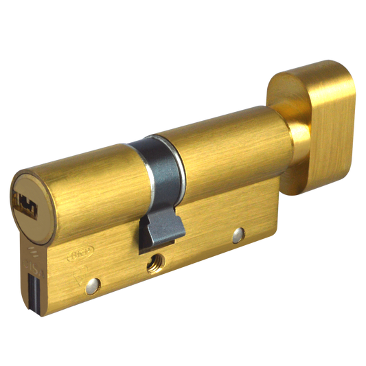 CISA Astral S Euro Key & Turn Cylinder 70mm 30/T40 25/10/T35 Keyed To Differ - Polished Brass