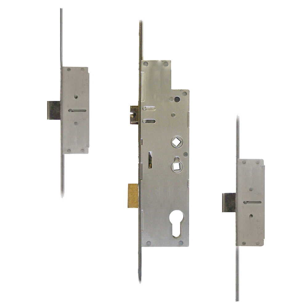 FULLEX Crimebeater 20mm Lever Operated Latch & Deadbolt Twin Spindle - 2 Dead Bolt 45/92-62 20mm Radius Faceplate
