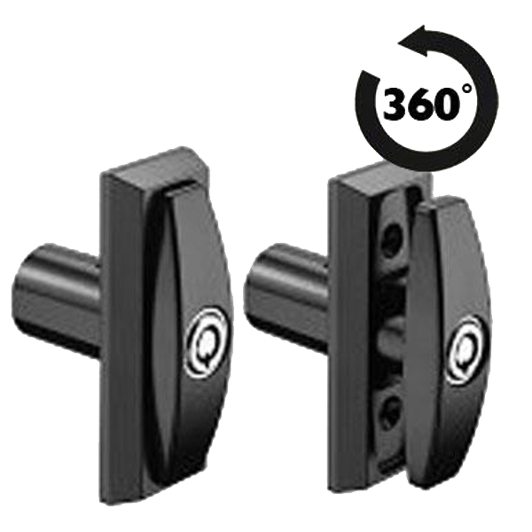 L&F 1642 Pop Out Garage Door Handle 360&deg; Movement - Black