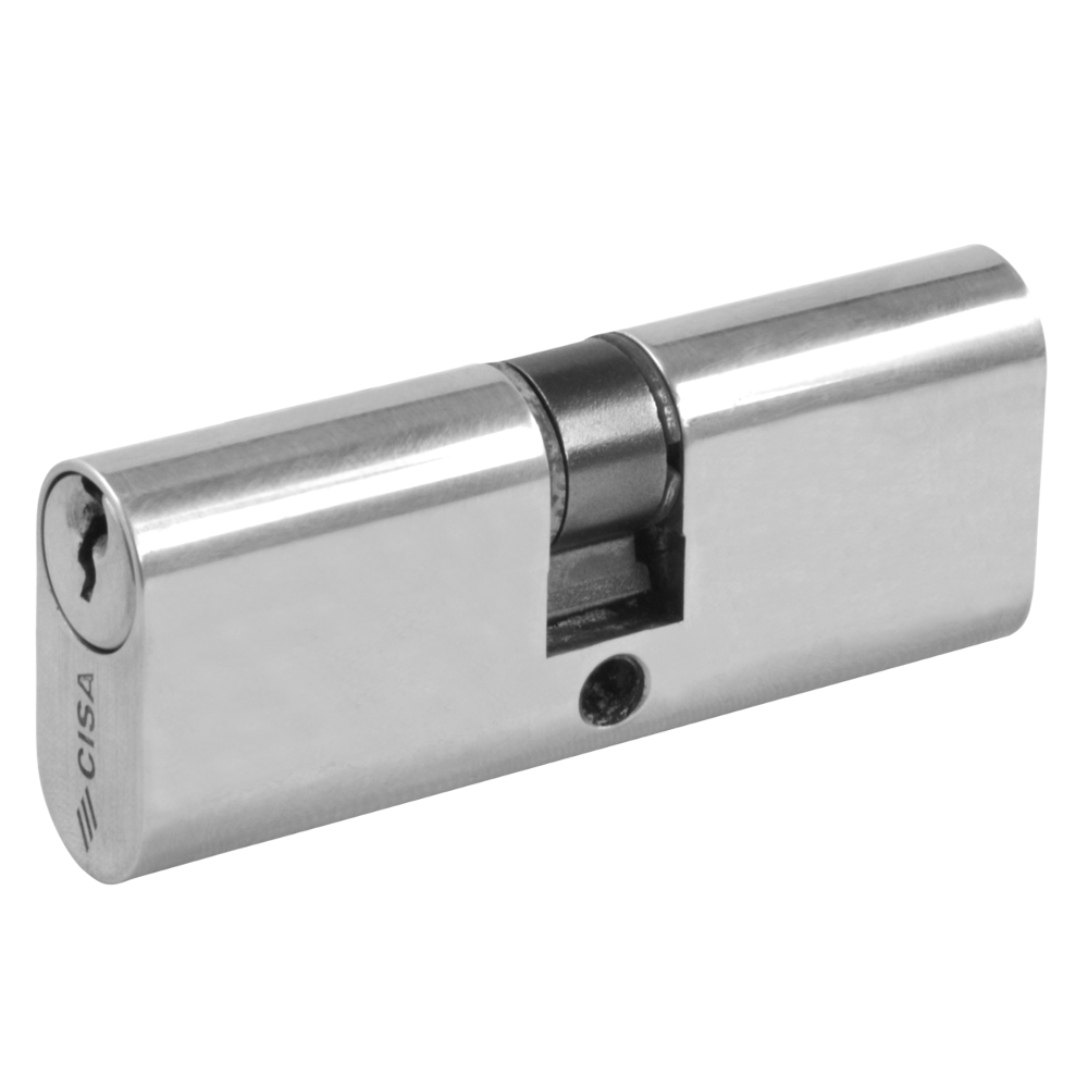 CISA C2000 Small Oval Double Cylinder 70mm 35/35 30/10/30 Keyed To Differ - Nickel Plated