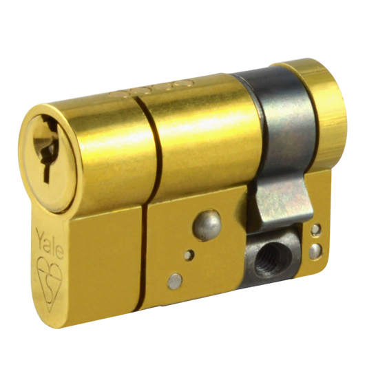 YALE Snap Resistant Euro Half Cylinder 45mm 35/10 Keyed To Differ Pro - Polished Brass