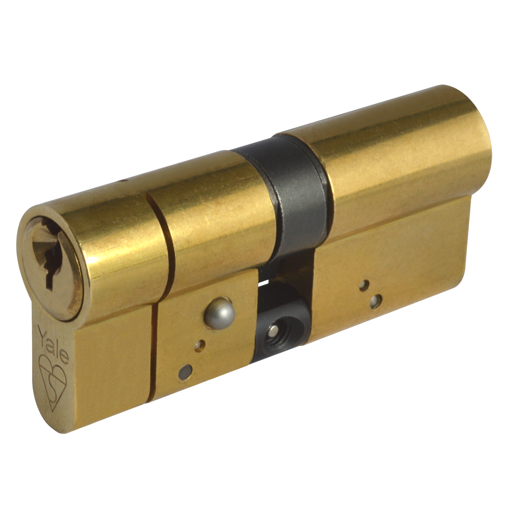 YALE Snap Resistant Euro Double Cylinder 70mm 35/35 30/10/30 Keyed To Differ - Polished Brass