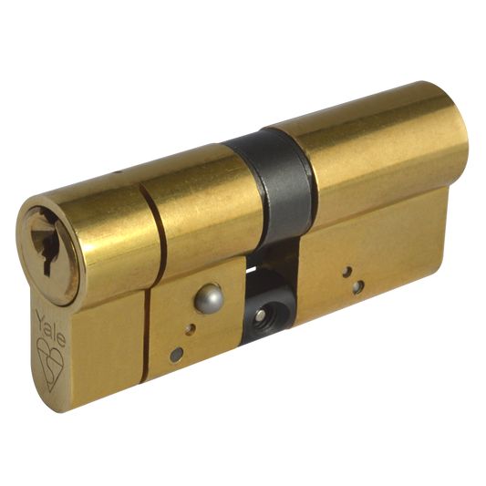 YALE Snap Resistant Euro Double Cylinder 70mm 35/35 30/10/30 Keyed To Differ - Polished Brass