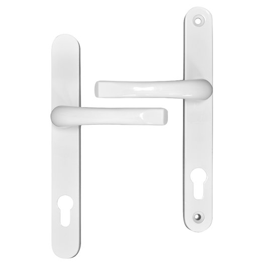 ASEC 92 Lever UPVC Furniture - 240mm Backplate Sprung - White