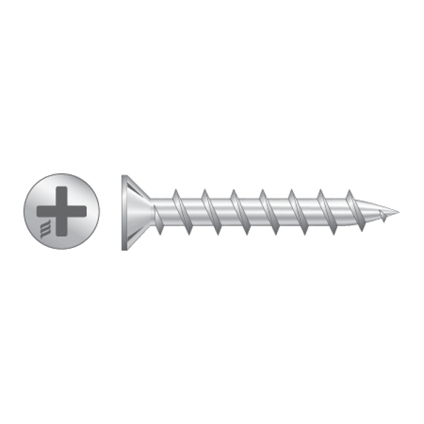 RAPIERSTAR Sharp Point Screws For Non-Reinforced UPVC - Countersunk 4.8mm x 25mm Qty 1000 - Zinc Plated