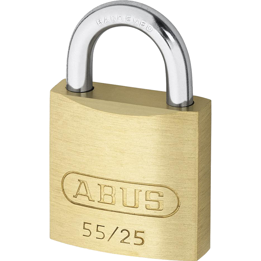 ABUS 55 Series Brass Open Shackle Padlock 24mm Keyed Alike 5251 55/25 - Brass