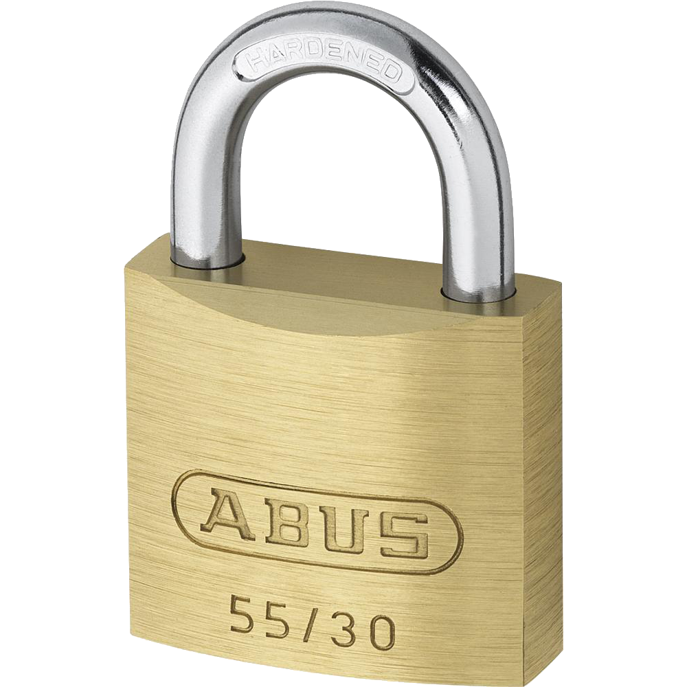 ABUS 55 Series Brass Open Shackle Padlock 29mm Keyed Alike 5301 55/30 - Brass
