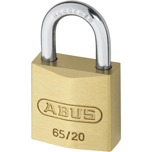 ABUS 65 Series Brass Open Shackle Padlock 20mm Keyed To Differ 65/20 Pro - Brass