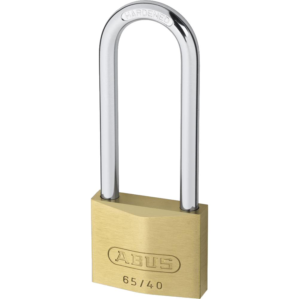 ABUS 65 Series Brass Long Shackle Padlock 30mm Keyed To Differ 60mm Shackle 65/30HB60 Pro - Brass