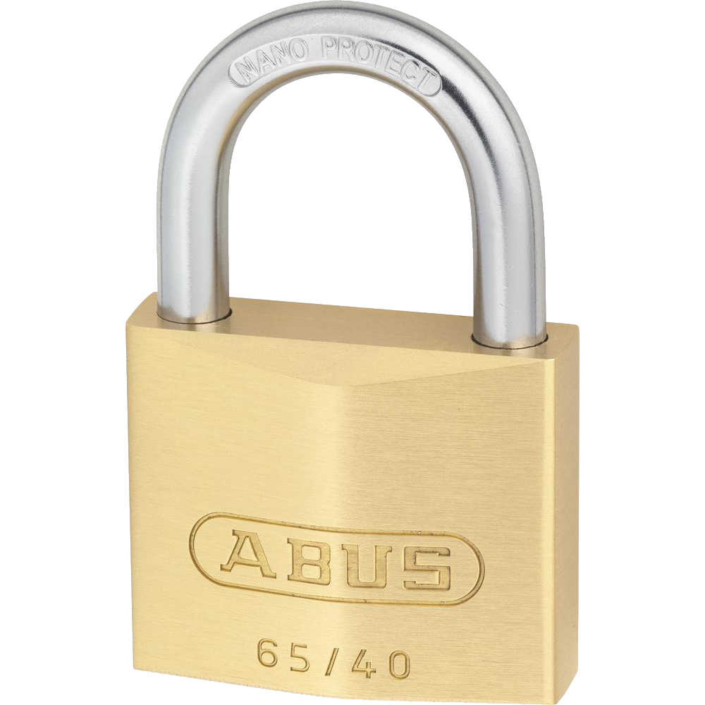 ABUS 65 Series Brass Open Shackle Padlock 40mm Keyed To Differ 65/40 Pro - Brass