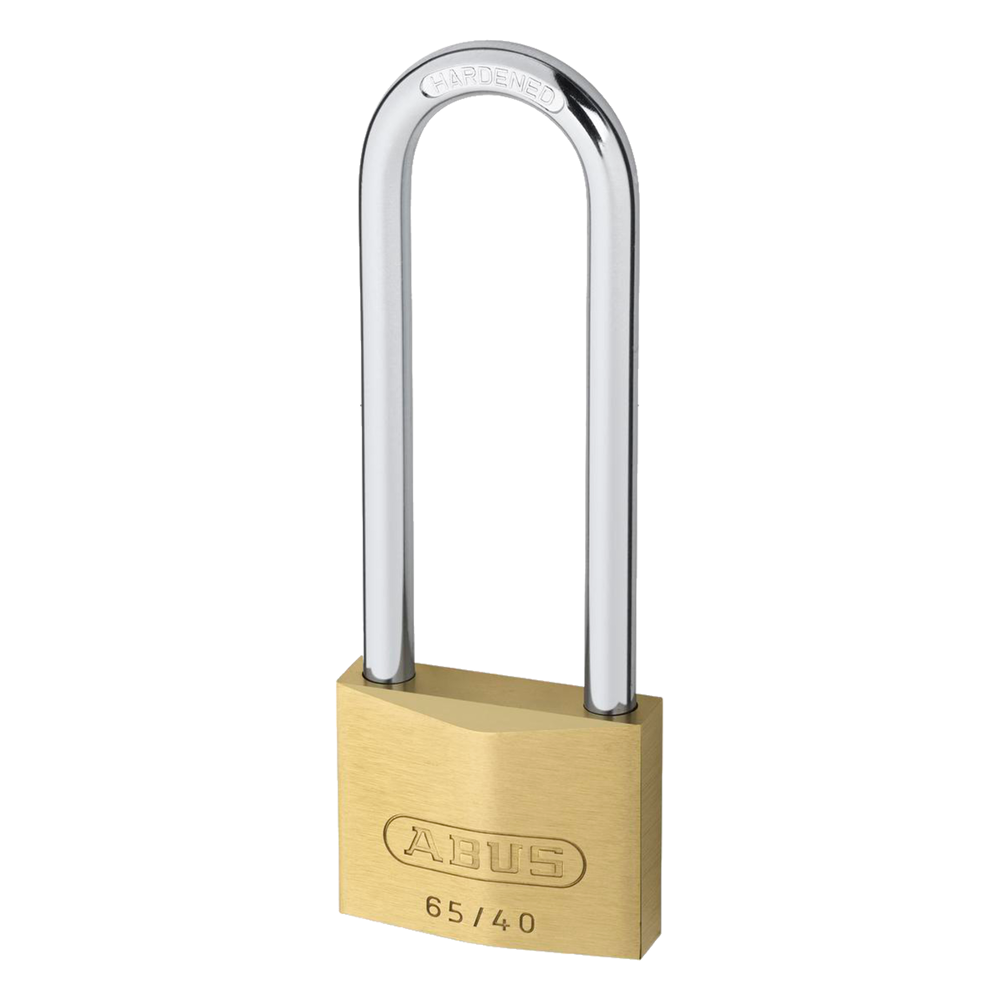 ABUS 65 Series Brass Long Shackle Padlock 30mm Keyed To Differ 70mm Shackle 65MB/30HB70 Pro - Brass