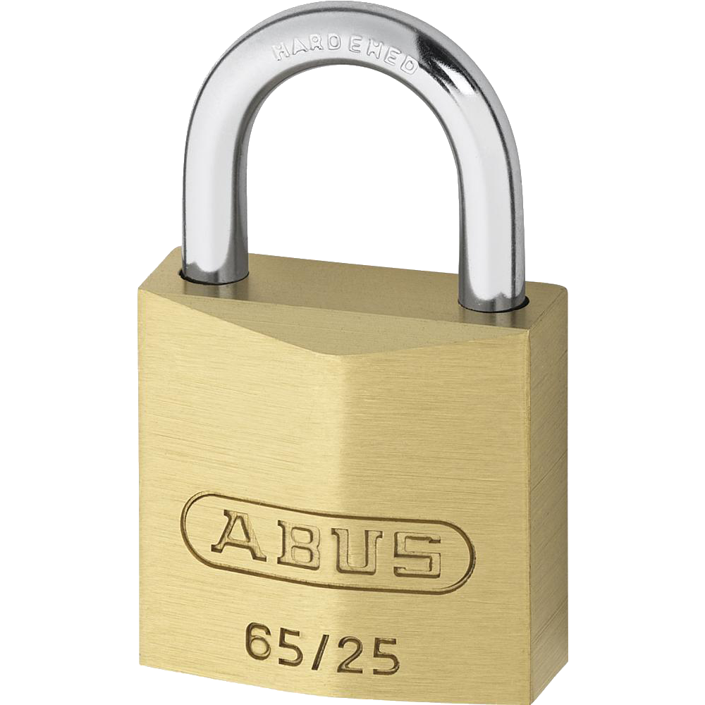 ABUS 65 Series Brass Open Shackle Padlock 25mm Keyed To Differ 65/25 - Brass