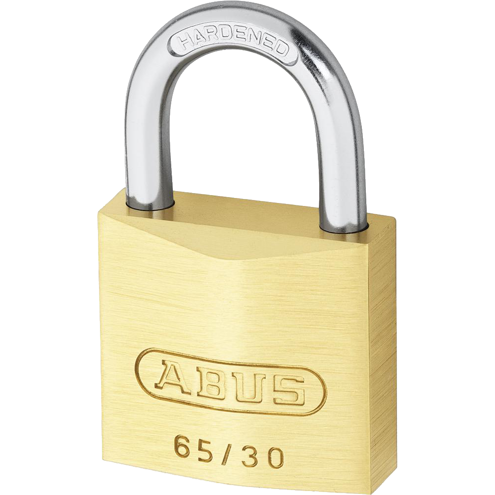 ABUS 65 Series Brass Open Shackle Padlock 30mm Keyed Alike 6304 65/30 - Brass