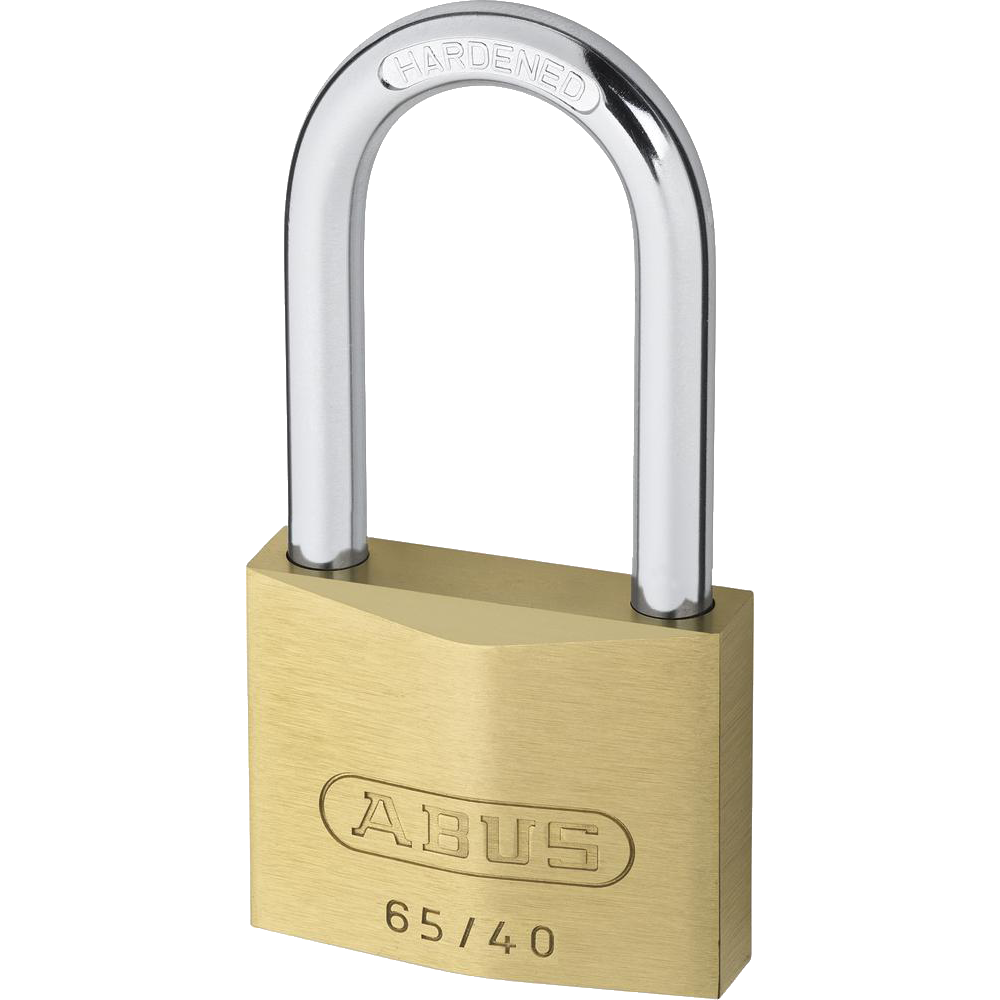 ABUS 65 Series Brass Long Shackle Padlock 40mm Keyed Alike 6405 40mm Shackle 65/40HB40 - Brass