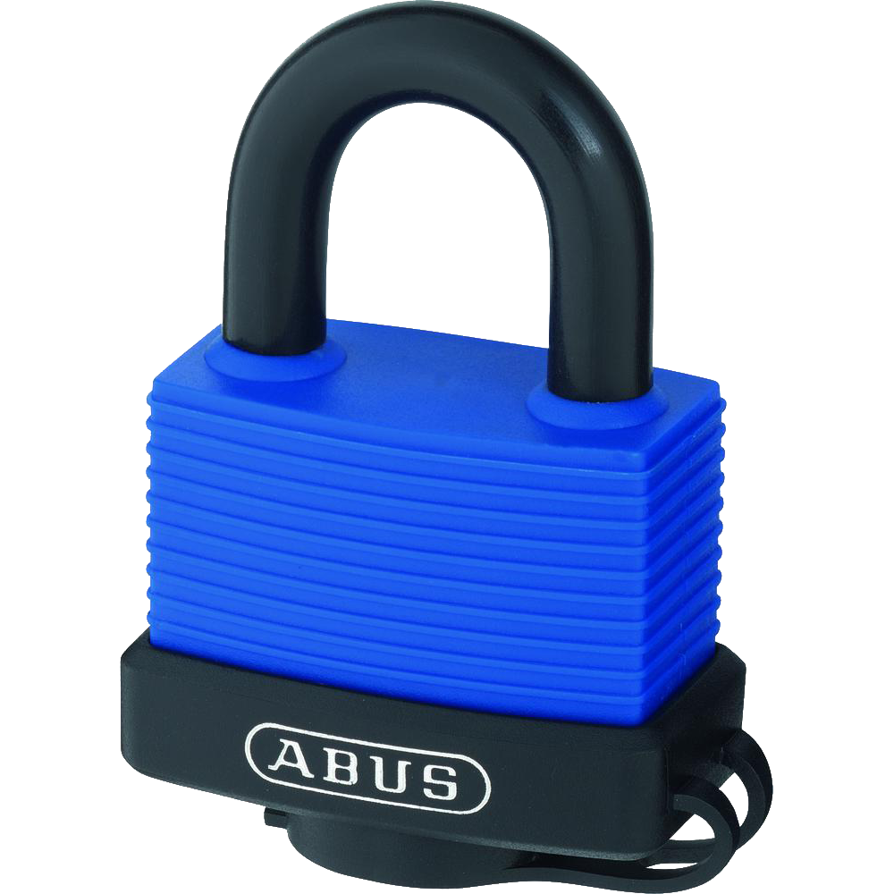 ABUS 70IB Series Aqua Safe Marine Brass Open Stainless Steel Shackle Padlock 45mm Keyed To Differ 70IB/45 Pro - Black & Blue