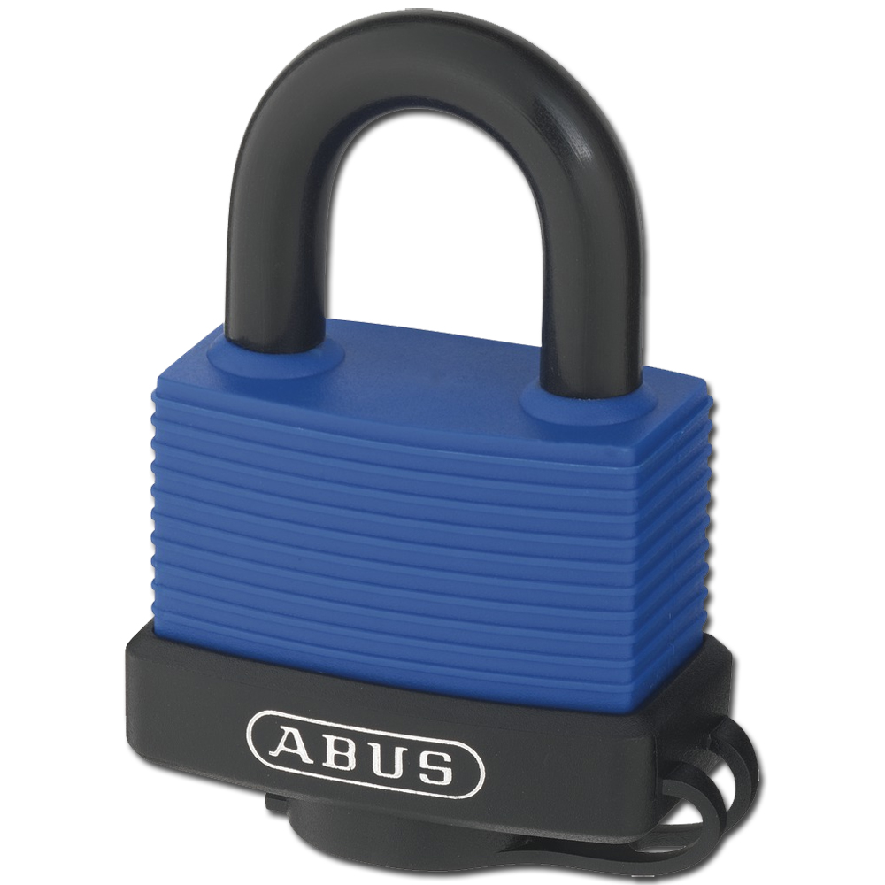 ABUS 70IB Series Aqua Safe Marine Brass Open Stainless Steel Shackle Padlock 50mm Keyed To Differ 70IB/50 Pro - Black & Blue