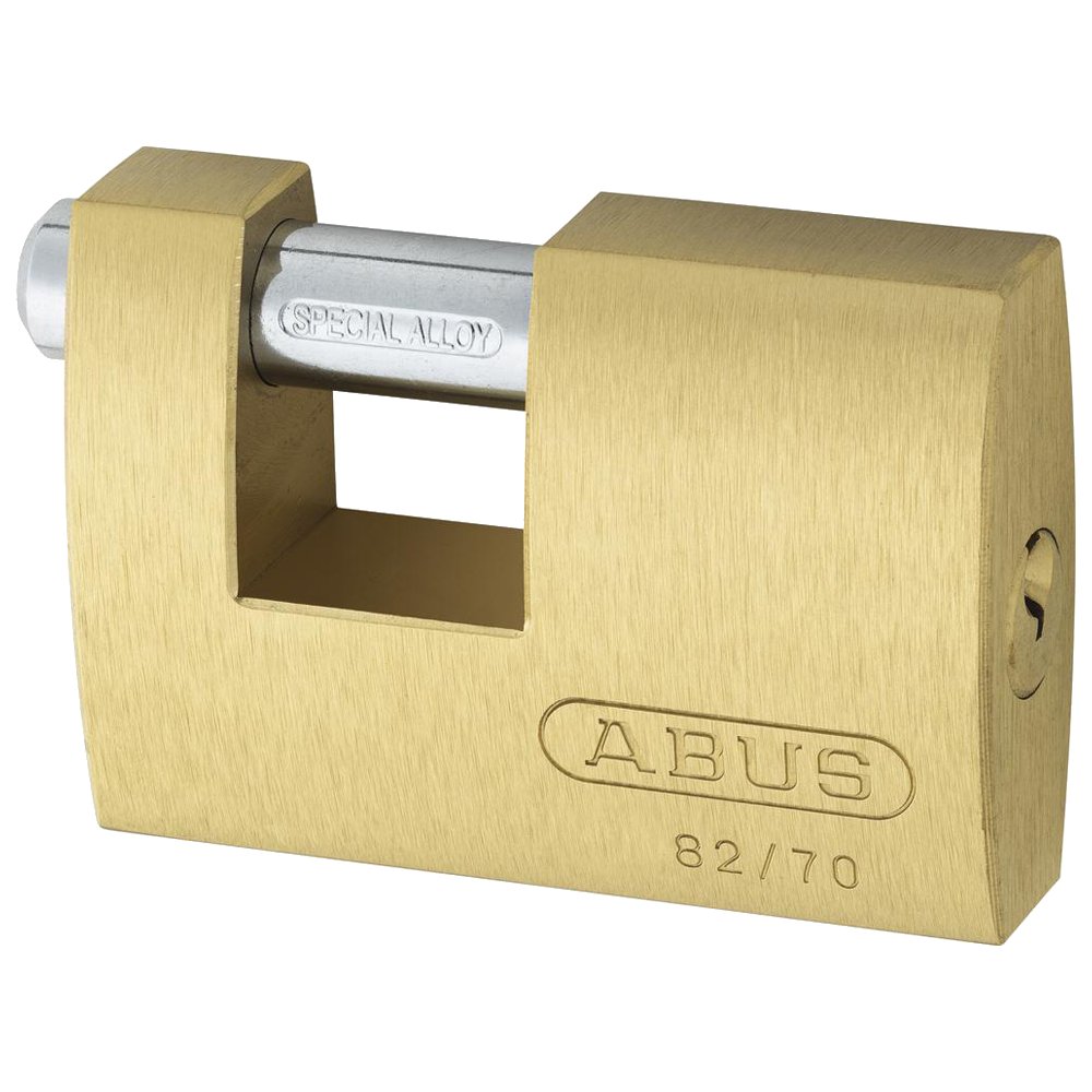 ABUS 82 Series Brass Sliding Shackle Shutter Padlock 70mm Keyed Alike 8514 82/70 - Hardened Steel