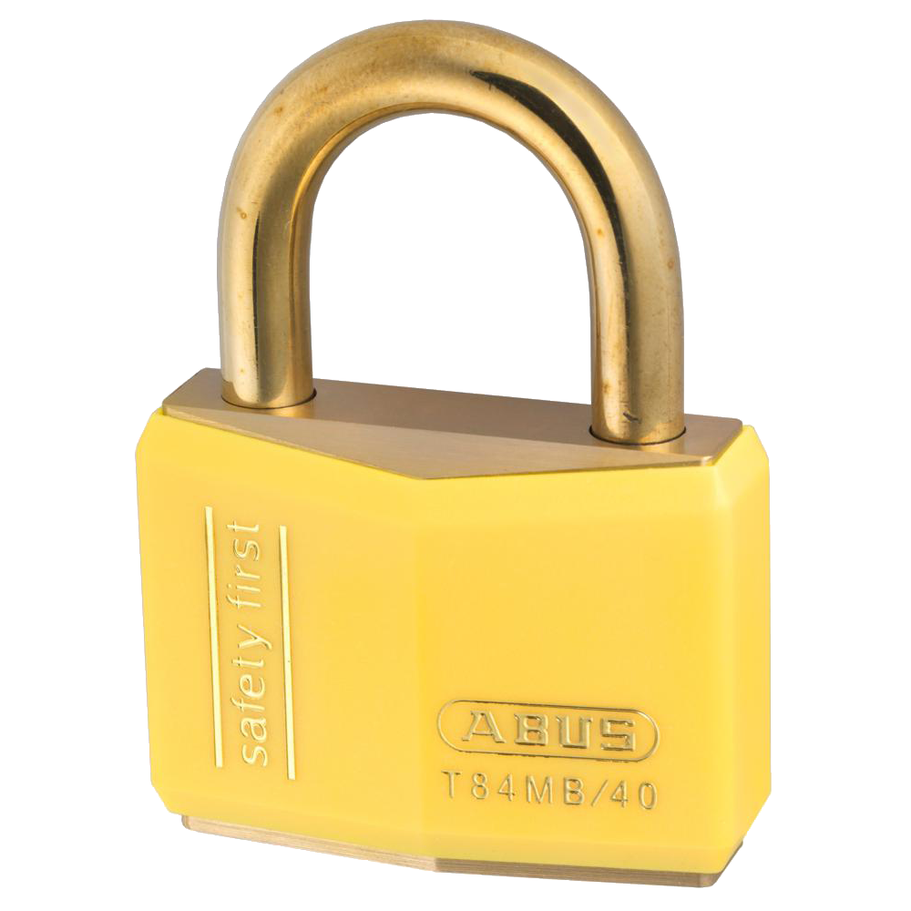 ABUS T84MB Series Brass Open Shackle Padlock 43mm Brass Shackle Keyed Alike 8402 T84MB/40 - Yellow
