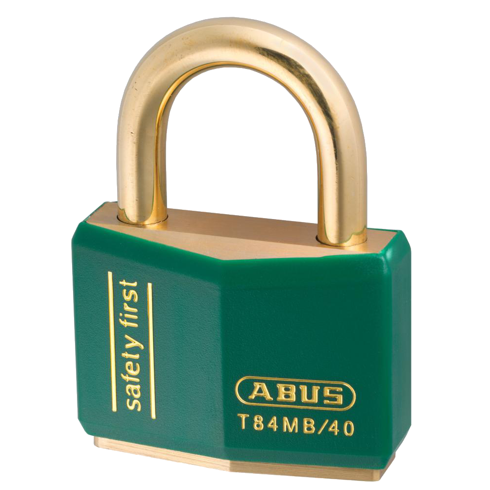 ABUS T84MB Series Brass Open Shackle Padlock 43mm Brass Shackle Keyed Alike 8403 T84MB/40 - Green