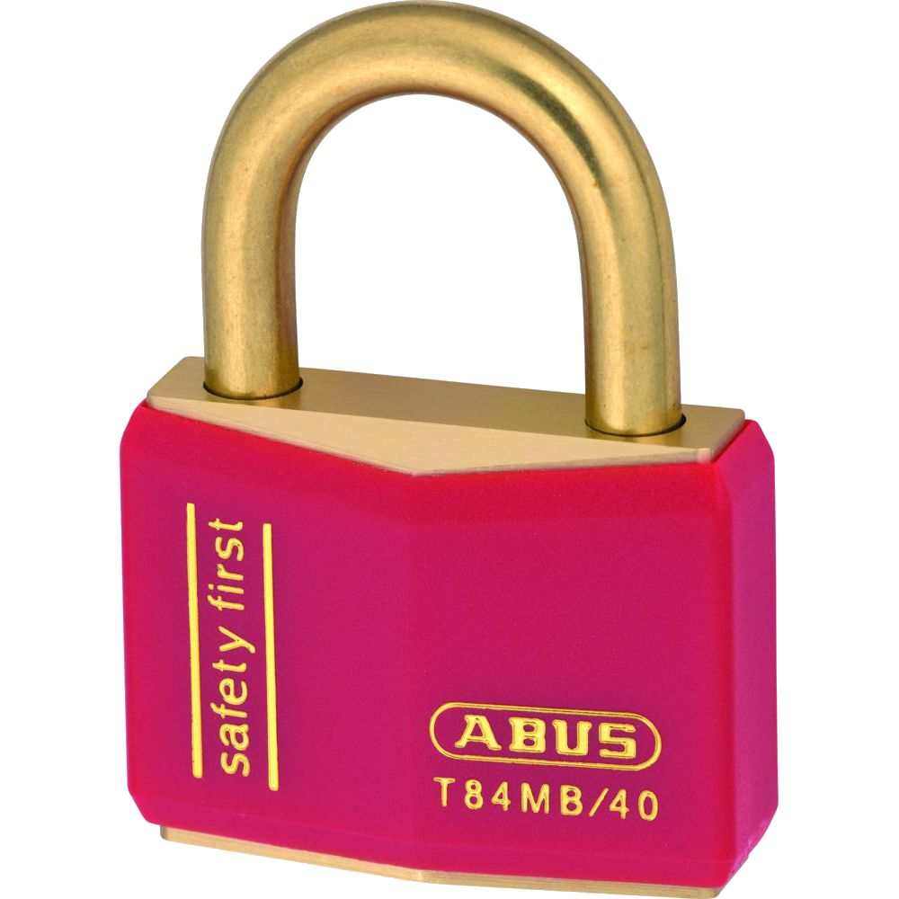 ABUS T84MB Series Brass Open Shackle Padlock 43mm Brass Shackle Keyed Alike 8404 T84MB/40 - Red