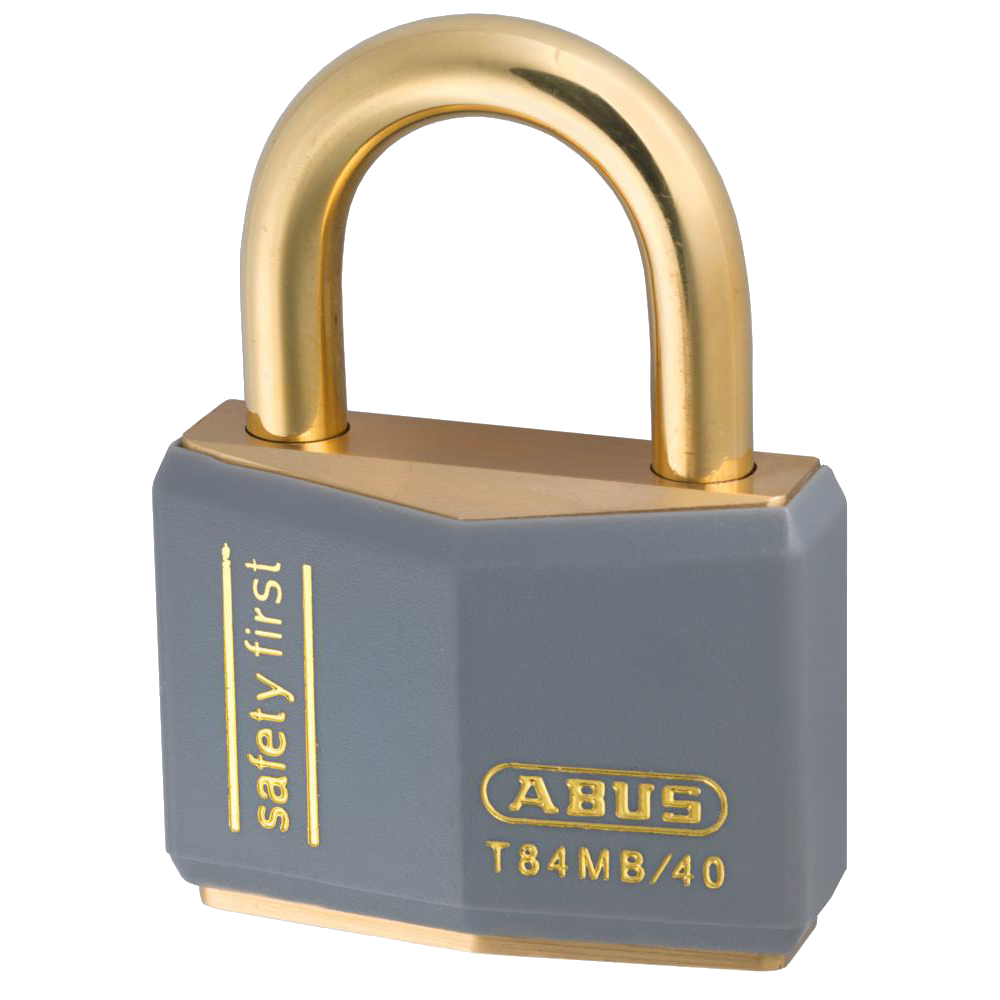ABUS T84MB Series Brass Open Shackle Padlock 43mm Brass Shackle Keyed Alike 8405 T84MB/40 - Grey