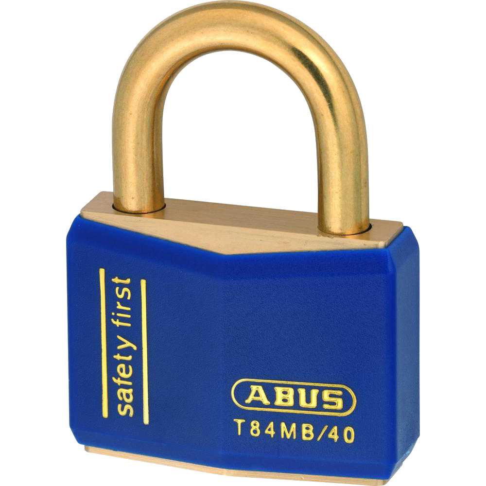 ABUS T84MB Series Brass Open Shackle Padlock 43mm Brass Shackle Keyed Alike 8406 T84MB/40 - Blue