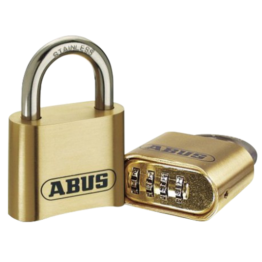 ABUS 180IB Series Brass Combination Open Stainless Steel Shackle Padlock 53mm 180IB/50 Pro - Stainless Steel