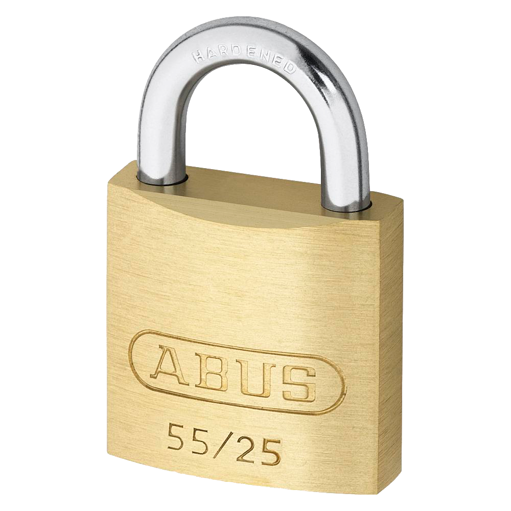 ABUS 55 Series Brass Open Shackle Padlock 24mm Keyed To Differ 55/25 Pro - Brass