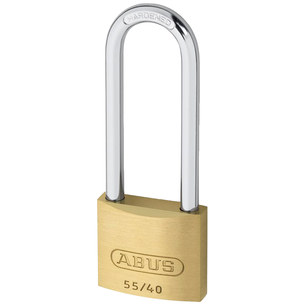 ABUS 55 Series Brass Long Shackle Padlock 38mm Keyed To Differ 63mm Shackle 55/40HB63 Pro - Brass