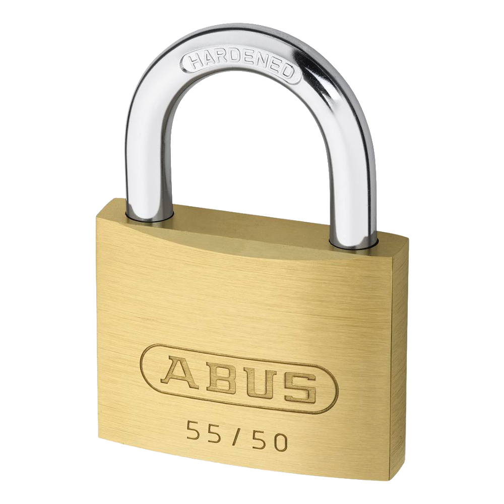 ABUS 55 Series Brass Open Shackle Padlock 48mm Keyed To Differ 55/50 - Brass