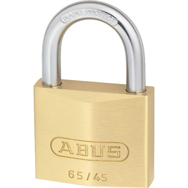 ABUS 65 Series Brass Open Shackle Padlock 45mm Keyed Alike 6454 65/45 - Brass