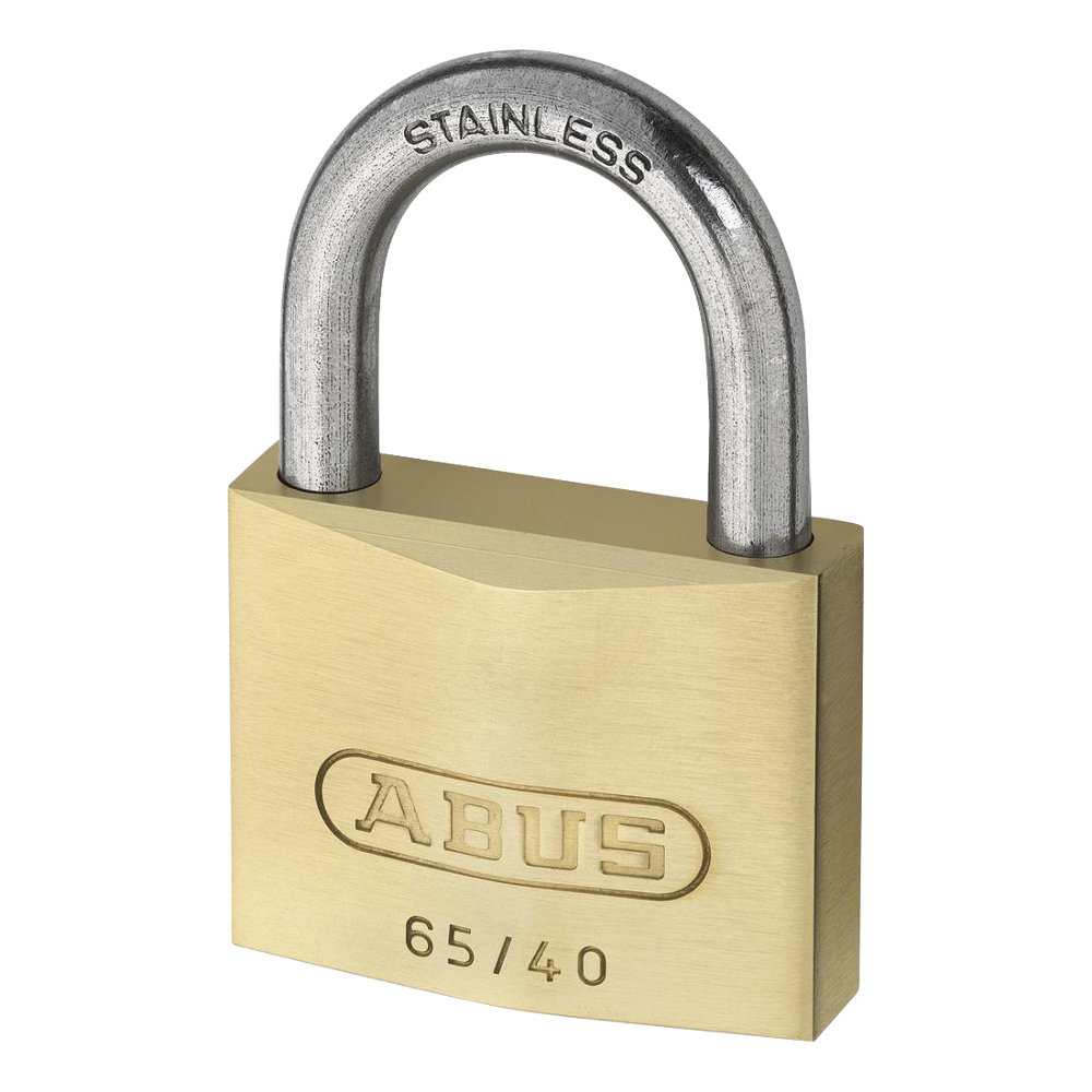 ABUS 65 Series Brass Open Stainless Steel Shackle Padlock 50mm Keyed Alike 6505 65IB/50 - Brass