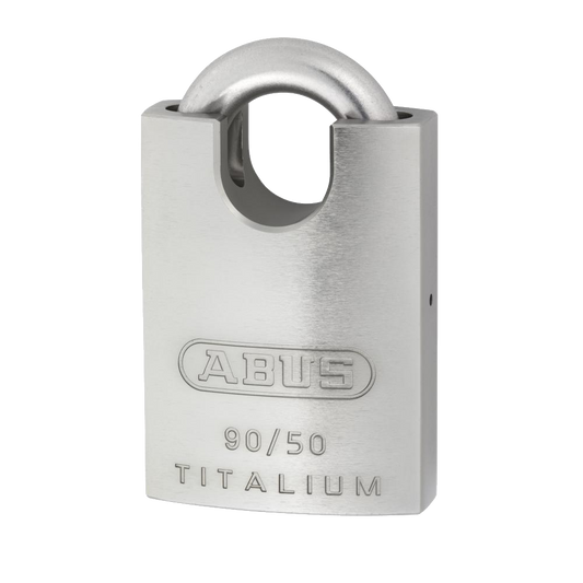 ABUS 90 Series Titalium Stainless Steel Re-Keyable Closed Shackle Padlock 50mm Keyed To Differ 90RK/50 Pro