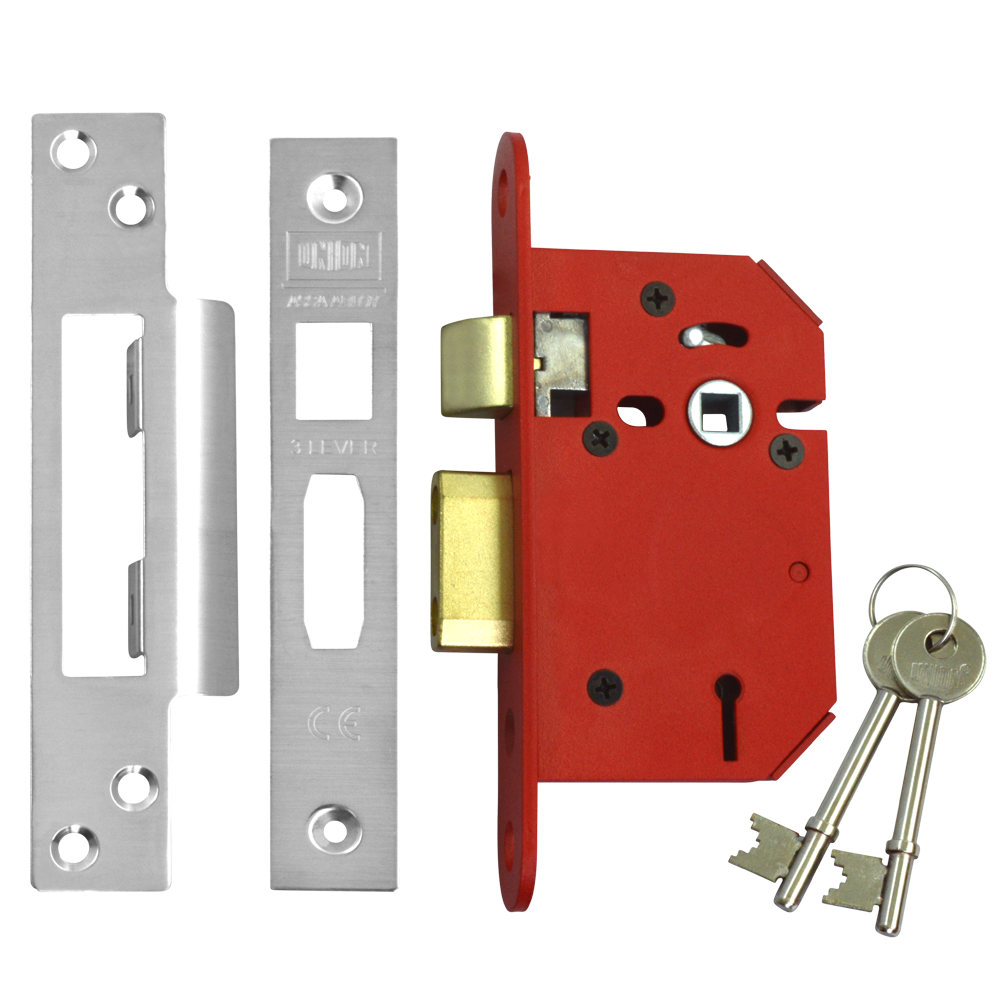 UNION J2203 StrongBOLT 3 Lever Sashlock 64mm Keyed To Differ - Stainless Steel