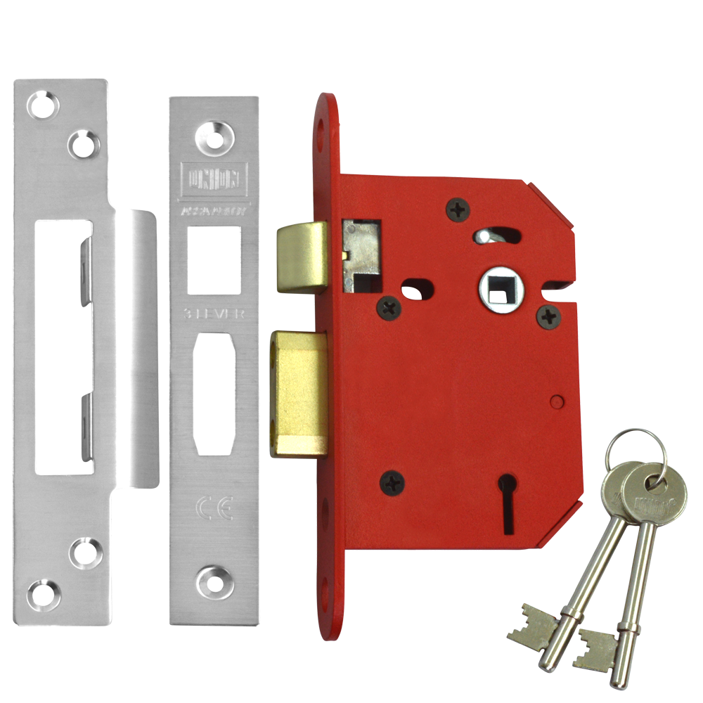 UNION J2203 StrongBOLT 3 Lever Sashlock 75mm Keyed To Differ Pro - Stainless Steel