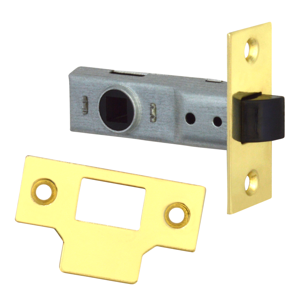 UNION J2600 Essential Tubular Latch 64mm - Polished Lacquered Brass