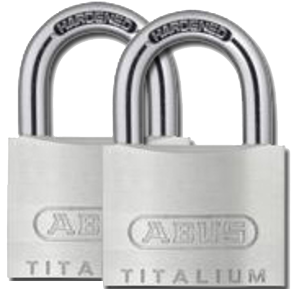 ABUS Titalium 54TI Series Open Shackle Padlock 40mm Keyed Alike Twin Pack 54TI/40C Pro - Silver
