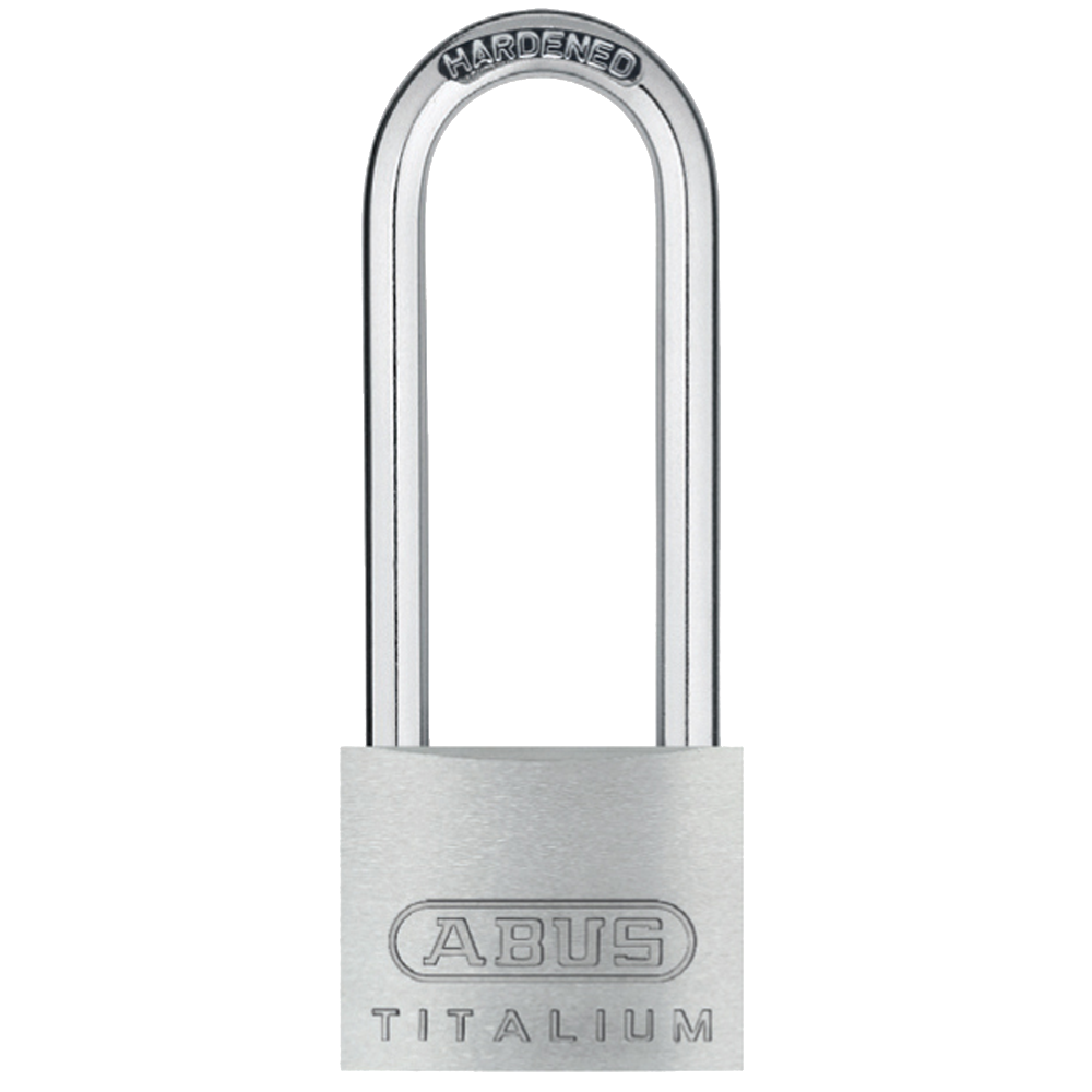 ABUS Titalium 54TI Series Long Shackle Padlock 40mm Keyed To Differ 63mm Shackle 54TI/40HB63 - Silver