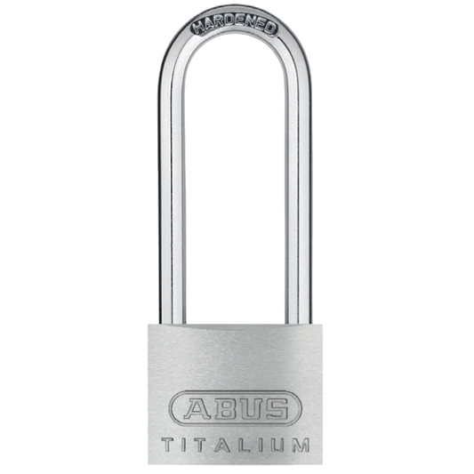 ABUS Titalium 54TI Series Long Shackle Padlock 40mm Keyed To Differ 63mm Shackle 54TI/40HB63 - Silver