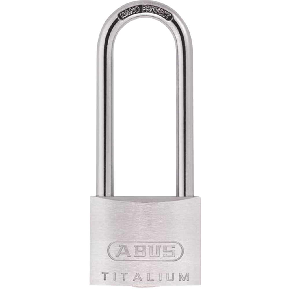 ABUS Titalium 64TI Series Long Shackle Padlock 30mm Keyed To Differ 60mm Shackle 64TI/30HB60 Pro - Silver