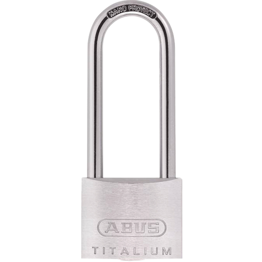 ABUS Titalium 64TI Series Long Shackle Padlock 30mm Keyed To Differ 60mm Shackle 64TI/30HB60 Pro - Silver