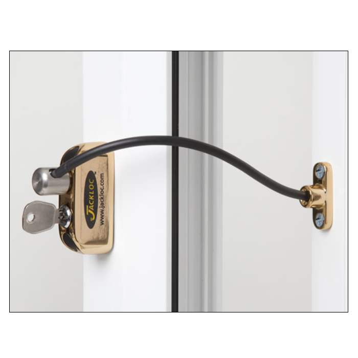 JACKLOC Pro-5 Lockable Cable Window Lock Brass