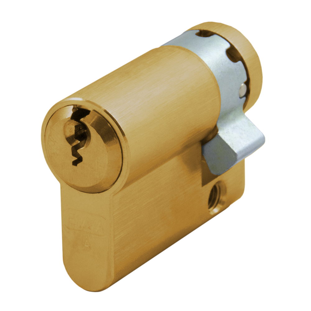 EVVA EPS HZ Half Euro Cylinder KD 41mm 32-9 - Polished Brass