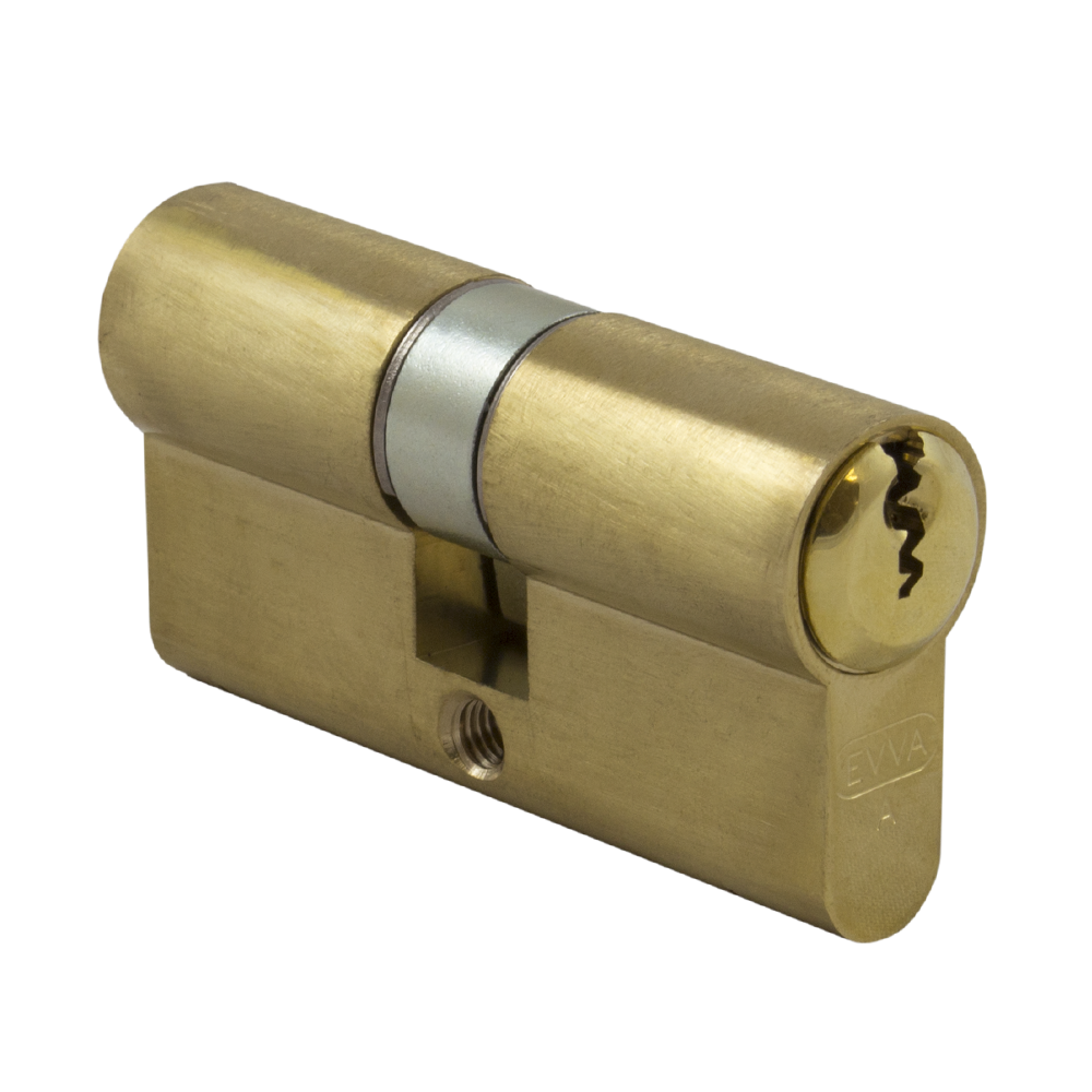 EVVA EPS DZ Double Euro Cylinder 21B 62mm 31-31 26-10-26 Keyed To Differ - Polished Brass