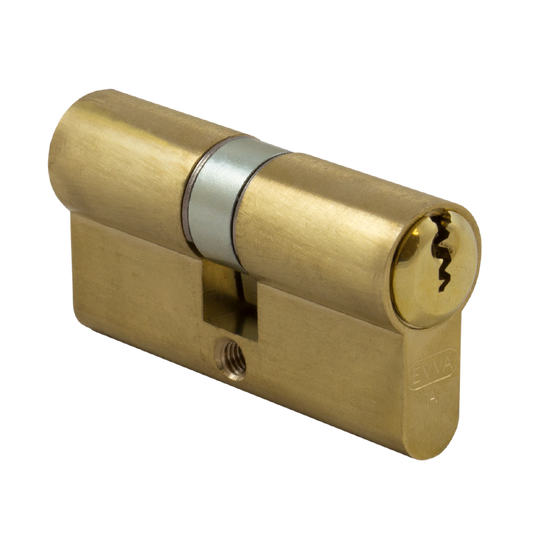 EVVA EPS DZ Double Euro Cylinder 21B 62mm 31-31 26-10-26 Keyed To Differ - Polished Brass