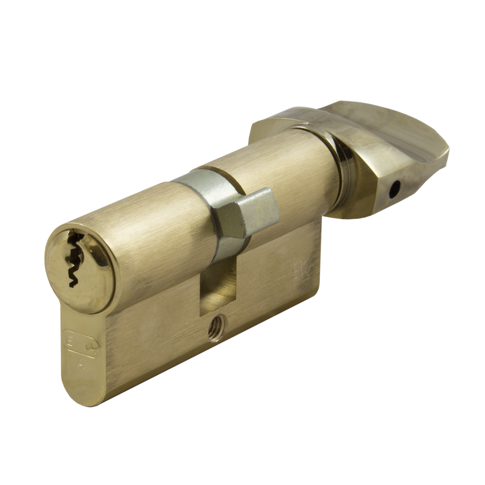 EVVA EPS KDZ Key & Turn Euro Cylinder KD 21B 62mm 31-T31 26-10-T26 - Polished Brass