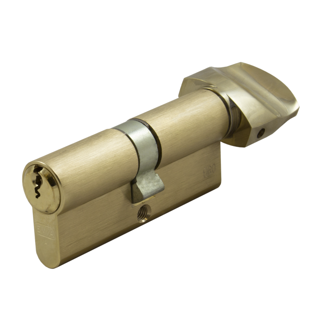 EVVA EPS KDZ Key & Turn Euro Cylinder KD 21B 72mm 36-T36 31-10-T31 - Polished Brass