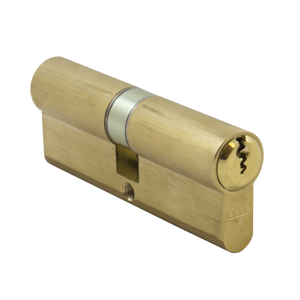 EVVA EPS DZ Double Euro Cylinder 21B 82mm 41-41 36-10-36 Keyed To Differ - Polished Brass