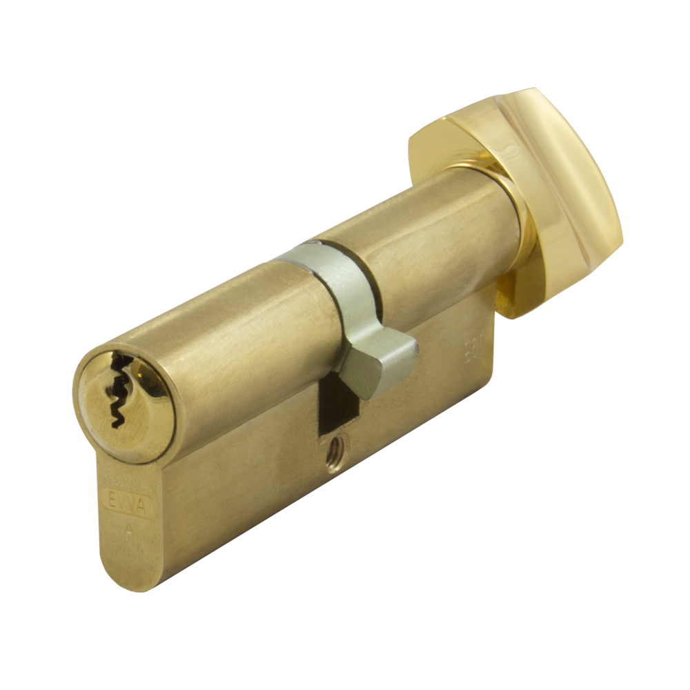 EVVA EPS KDZ Key & Turn Euro Cylinder KD 21B 82mm 41-T41 36-10-T36 - Polished Brass