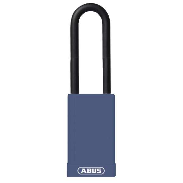 ABUS 74HB Series Long Shackle Lock Out Tag Out Coloured Aluminium Padlock Blue